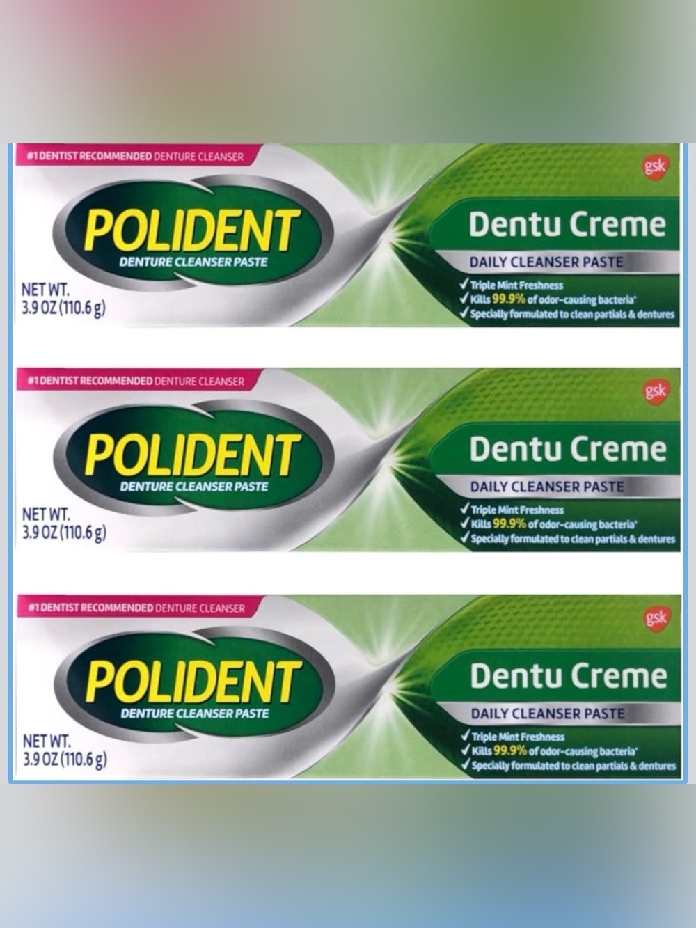 Polident Denture Cleanser Paste Bundle of 3 Exp 5/2027